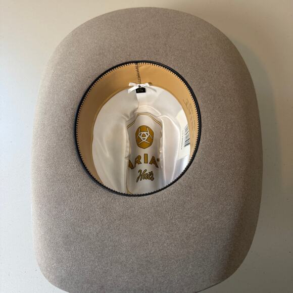 Unisex Ariat Felt Cowboy Hat Size 6 7/8 Small Sheepskin Leather Natural A764008 main image 9
